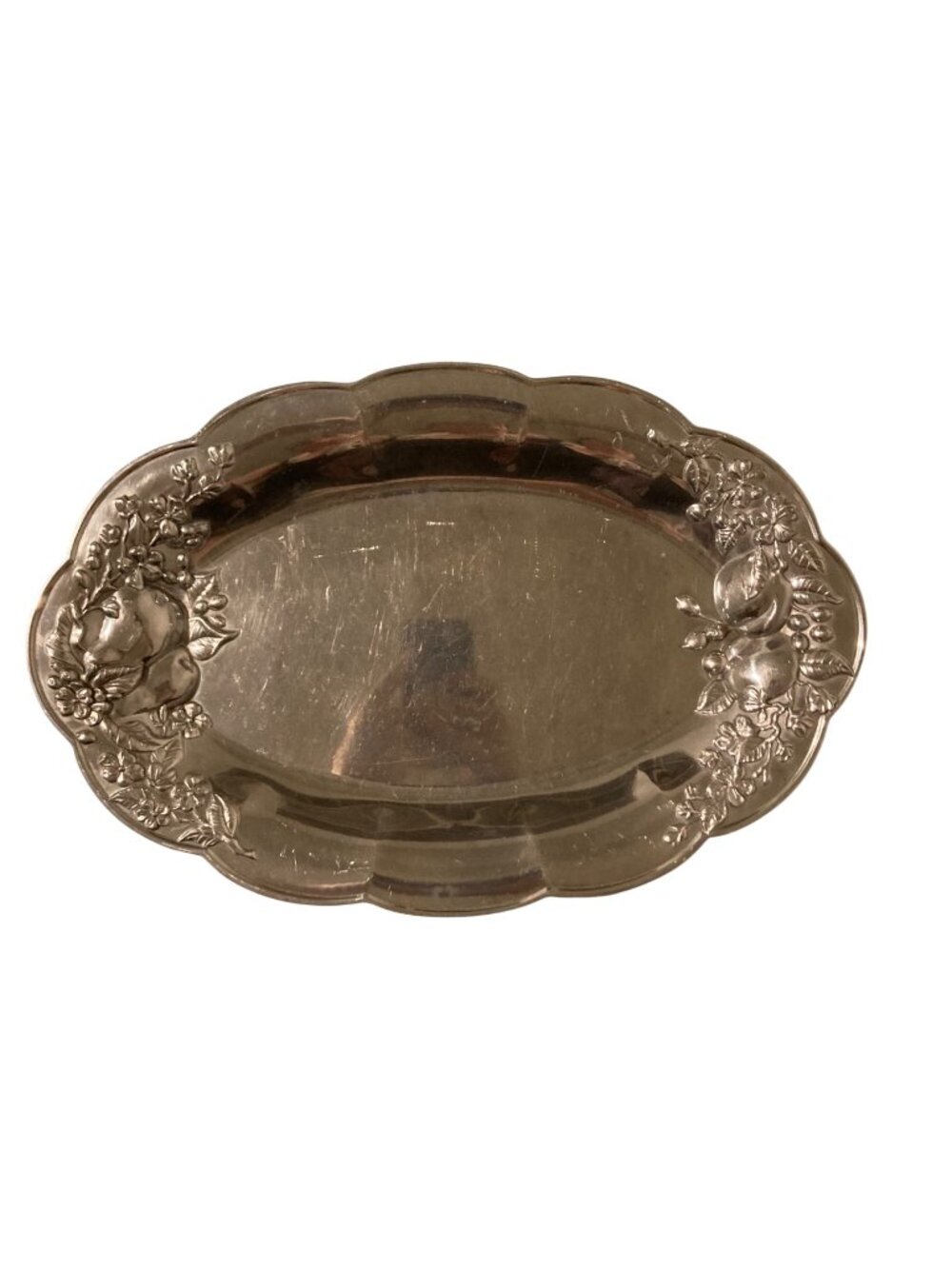 Lenox Aluminum Silver Harvest Fruit Motif Serving Platter